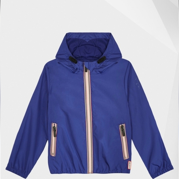 HUNTEHUNTER Sz 5/6 ORIGINAL KIDS LIGHTWEIGHT PACKABLE SHELL JACKET ELECTRIC STOR - Picture 1 of 3